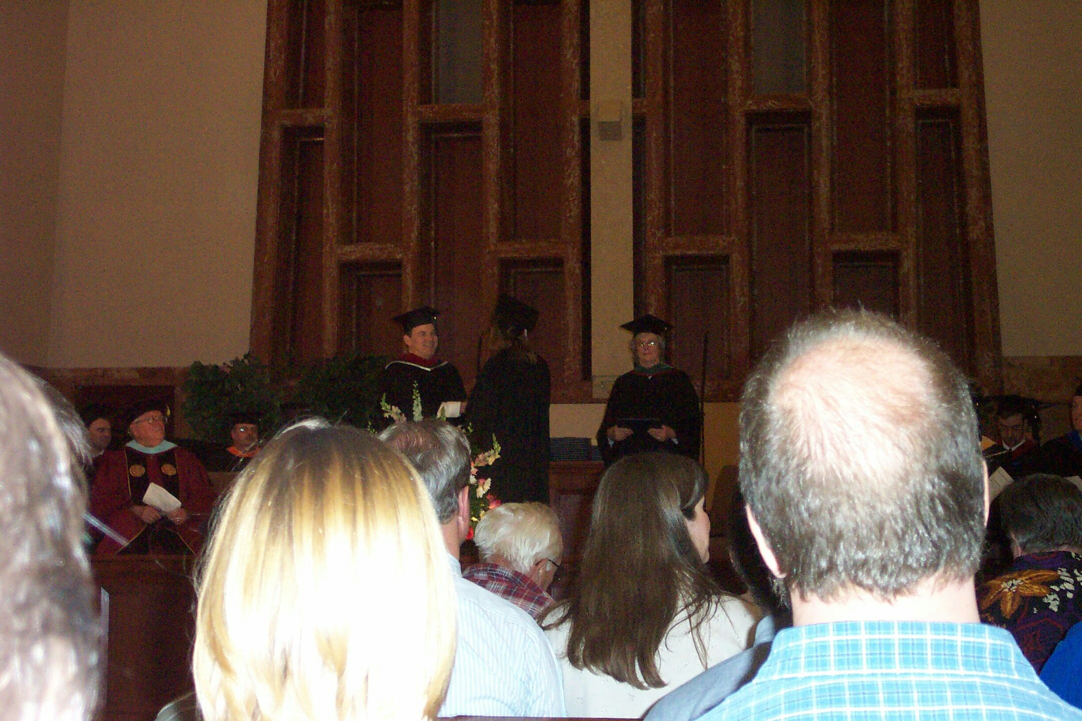 Receiving her diploma
